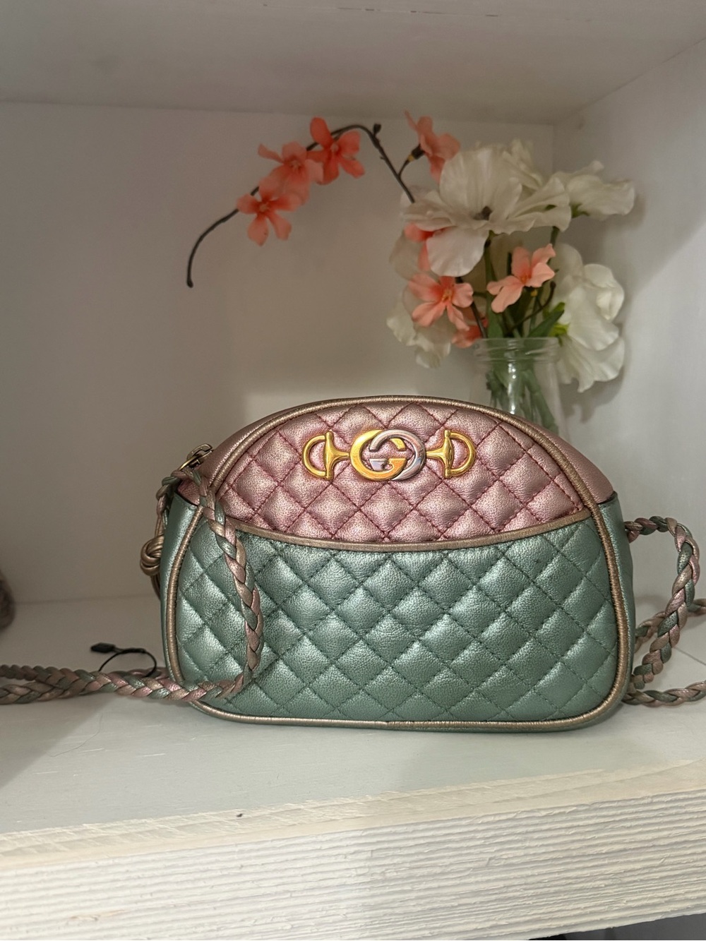 Authentic Gucci mini quilted Zumi crossbody comes with Printed copy of COA